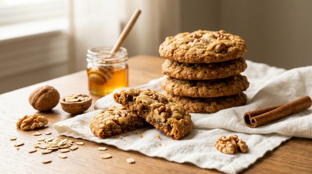 cookies de aveia com nozes saudável