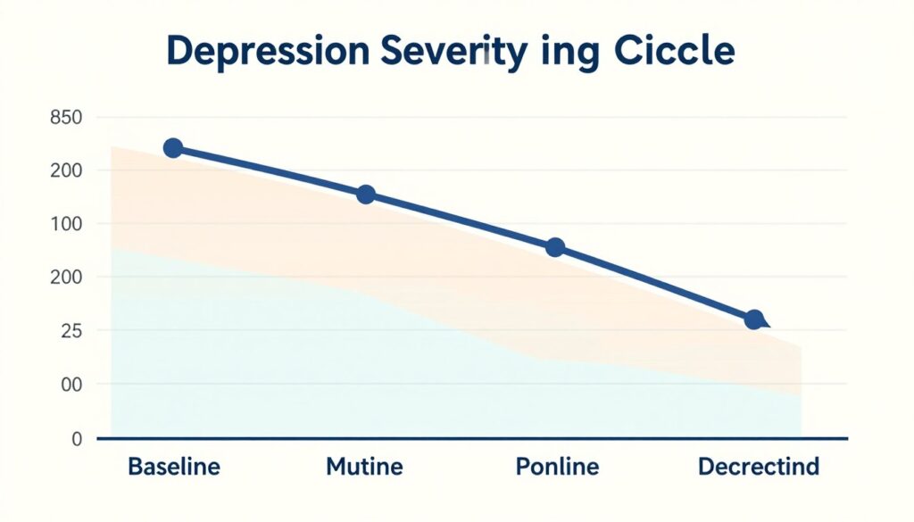 Before and after mood chart showing improvement in depression symptoms with vitamin B6 supplementation