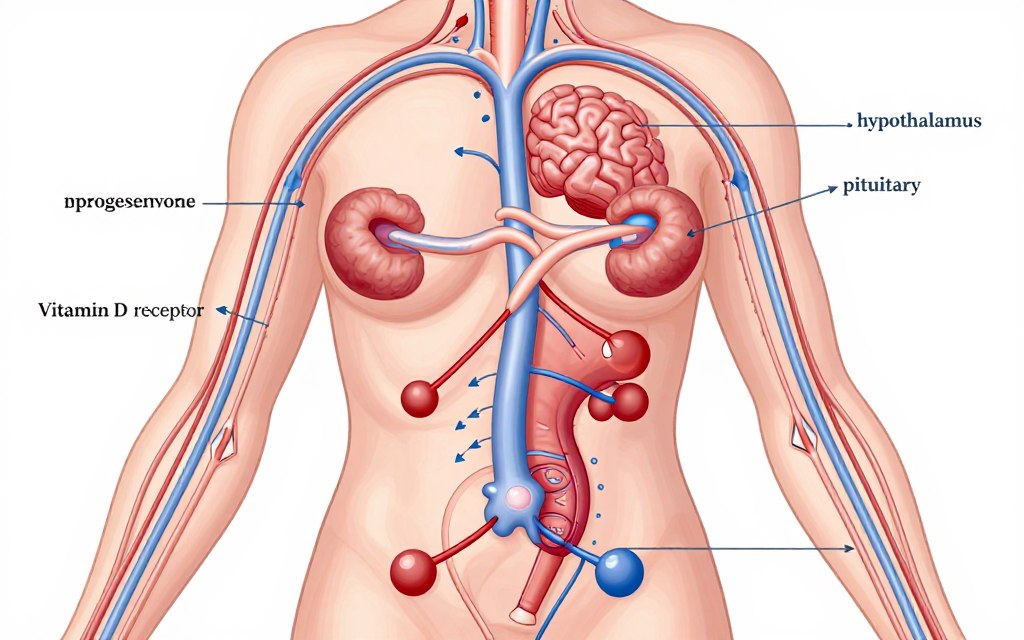 Endocrine system showing vitamin D hormone interactions