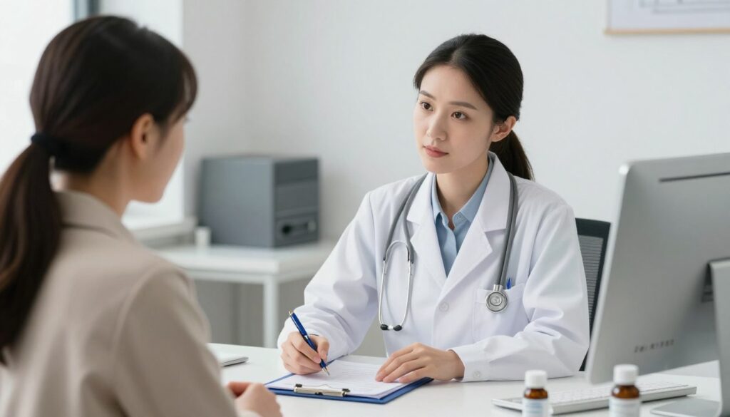 Healthcare provider discussing supplement safety with patient
