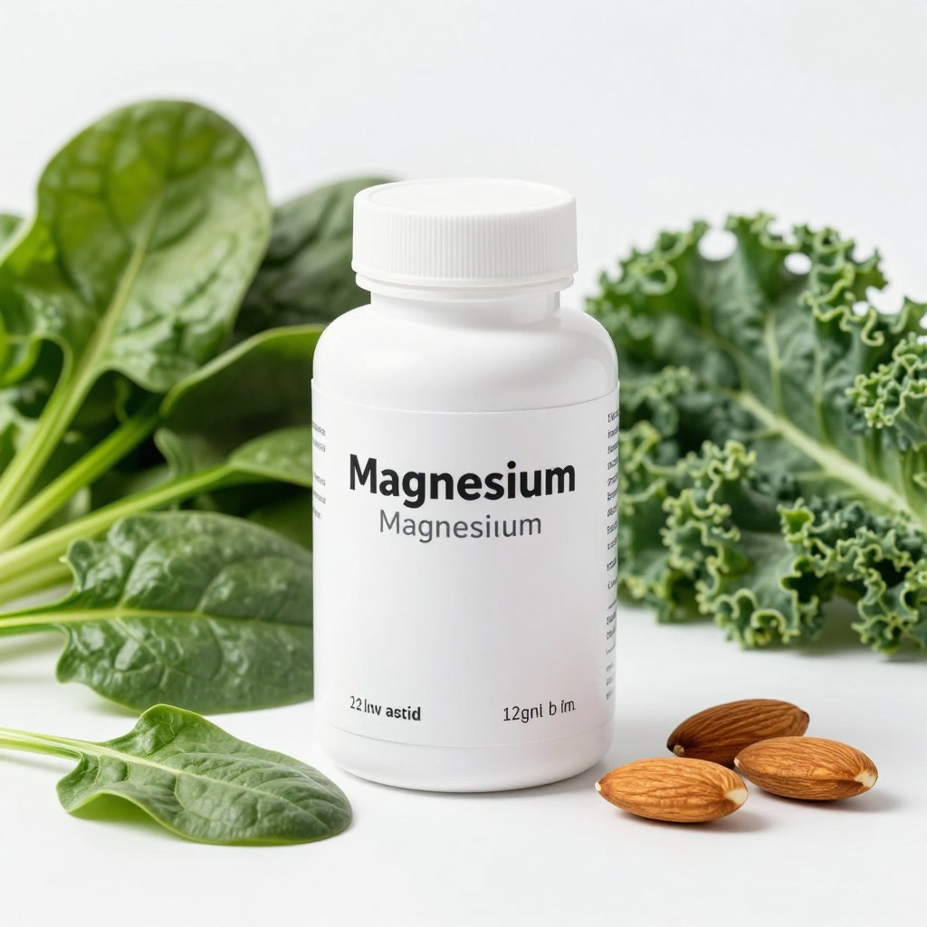 Magnesium supplement with green leafy vegetables