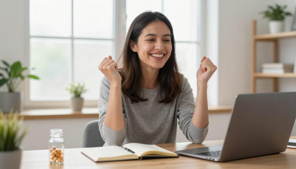 Woman feeling hopeful while planning her PMDD treatment strategy