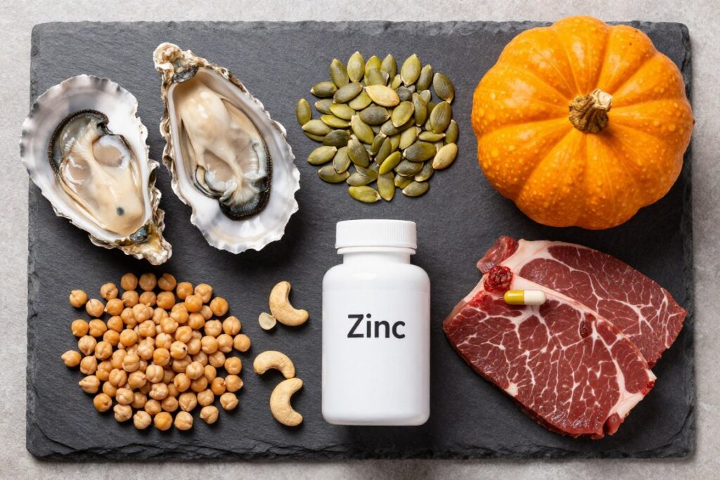 Zinc-rich foods and supplement for PMDD